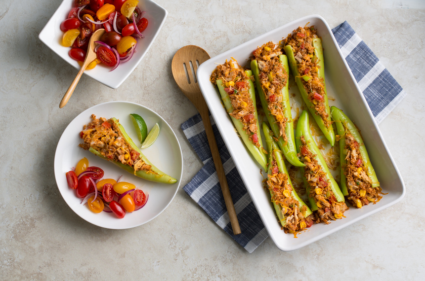 Tuna and Quinoa Stuffed Banana Peppers